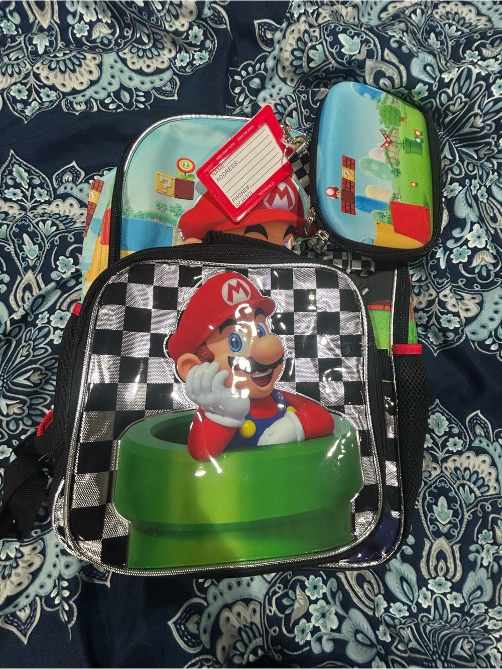 Nintendo Super Mario Kids Backpack - Black, Red, Blue